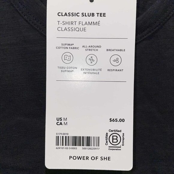 ATHLETA Classic Slub Tee – NWT – Size M (loose fitting) - BLACK - Picture 5 of 6